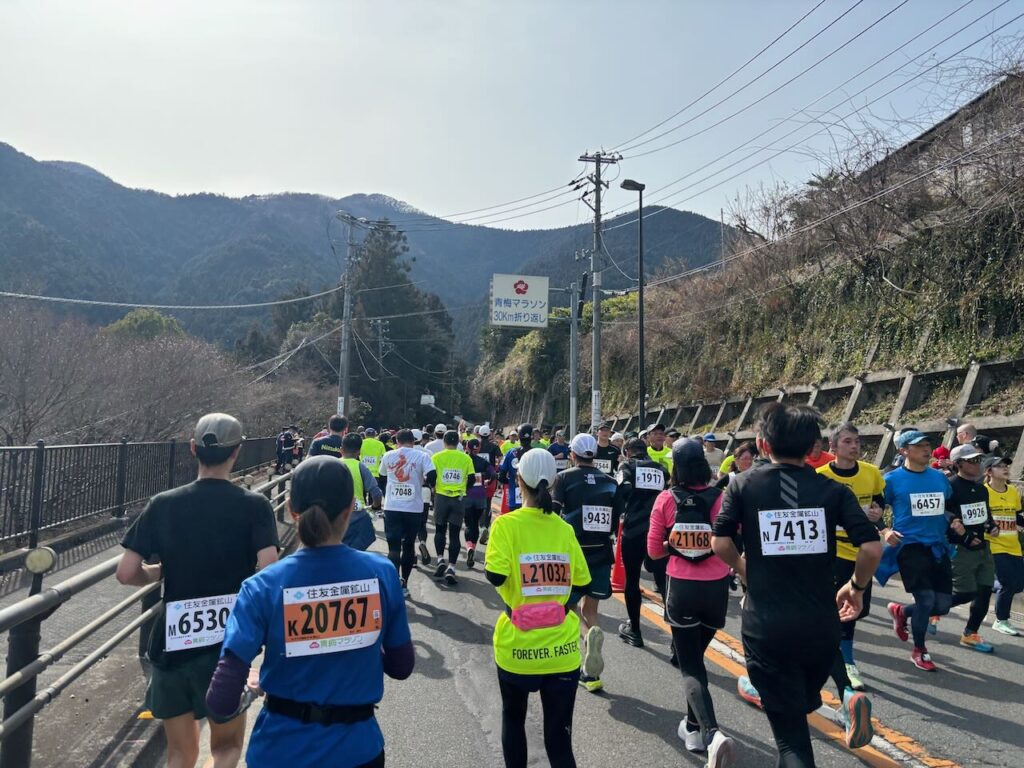 青梅マラソン折り返し地点